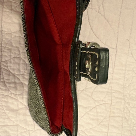 Coach Tweed Black and White with Red Heart Charm Bag - Picture 6 of 6